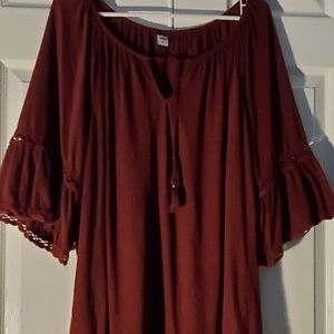 Old Navy XXL Boho Maroon top